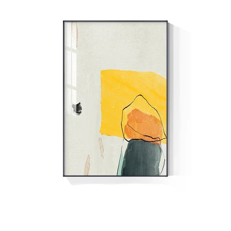 Colorful Minimalist Abstract Canvas Art for Living Room Decor