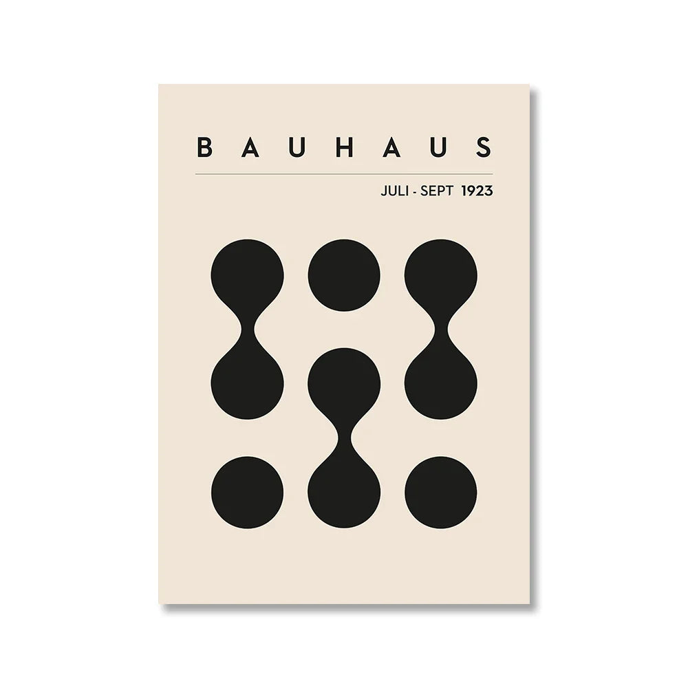 Vintage Retro Geometric Bauhaus Canvas Print Wall Art for Home Decor