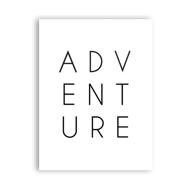 Adventure Poster Wall Art Typographic Word Art Fine Art Canvas Print Minimalist Inspirational Picture For Living Room Nordic Bedroom Wall Decor | Kunsthaus Atelier-Homeandso