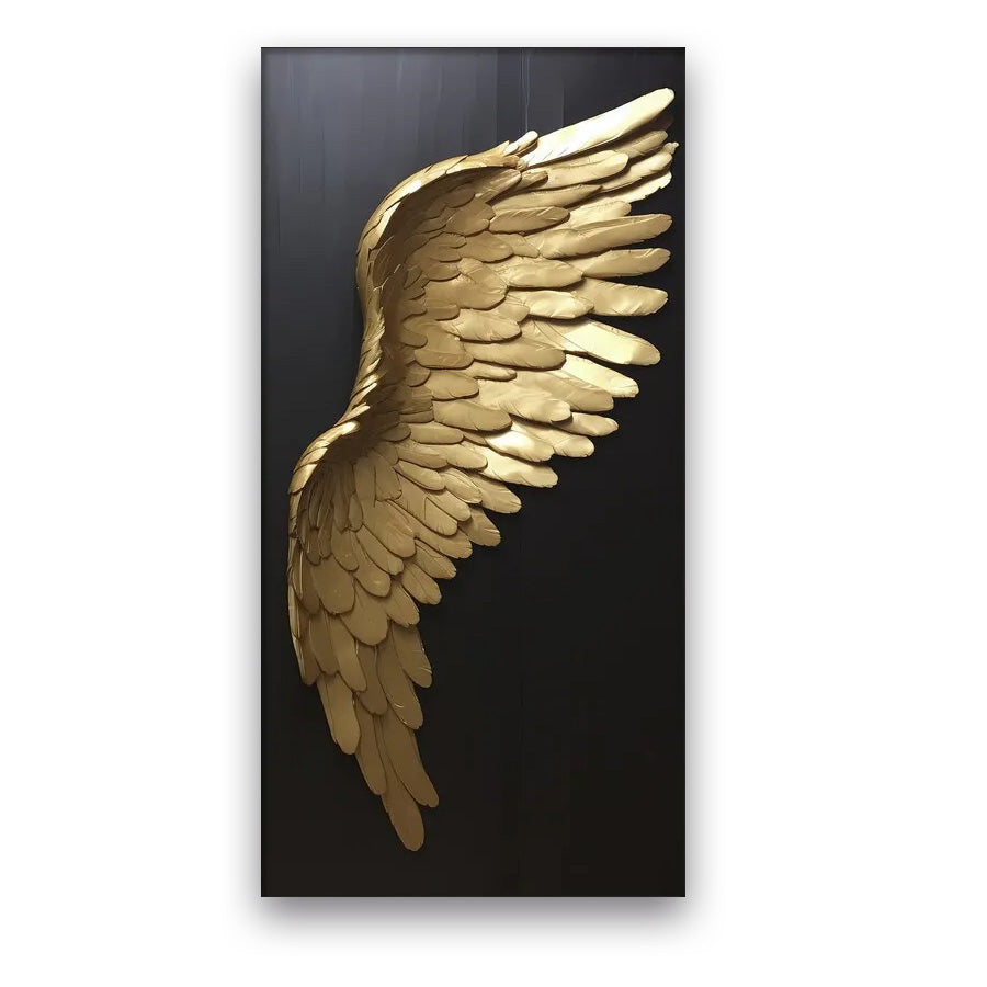 Big Sizes Golden Dream Angel Wings Wall Art Fine Art Canvas Prints Pictures For Modern Apartment Living Room Light Luxury Boutique Fashion House Art Decor | Kunsthaus Atelier-Homeandso