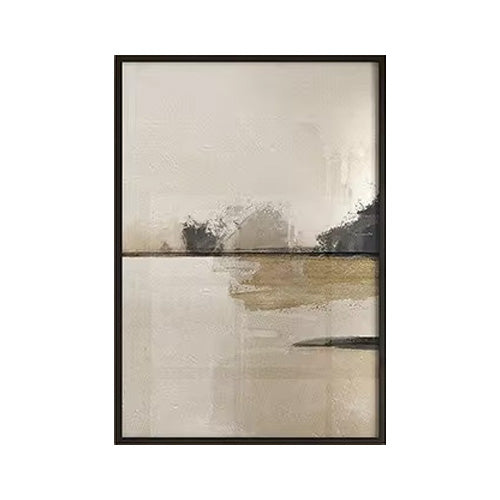 Minimalist Abstract Landscape Wall Art Neutral Colors Fine Art Canvas Prints Beige/Black Pictures For Living Room, Bedroom, Art For Contemporary Interiors | Kunsthaus Atelier-Homeandso