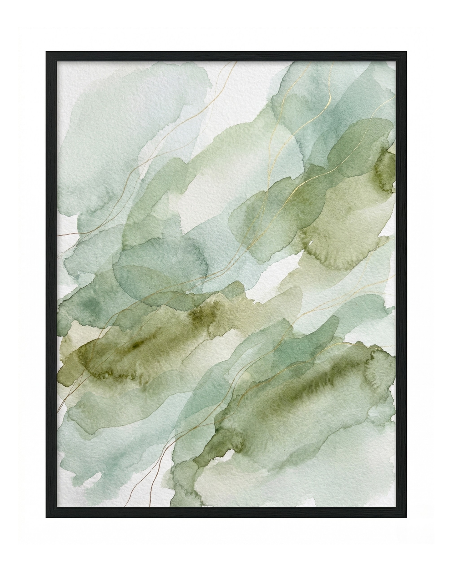 Sage Mist - Sage & Olive Watercolour Framed Print-Homeandso