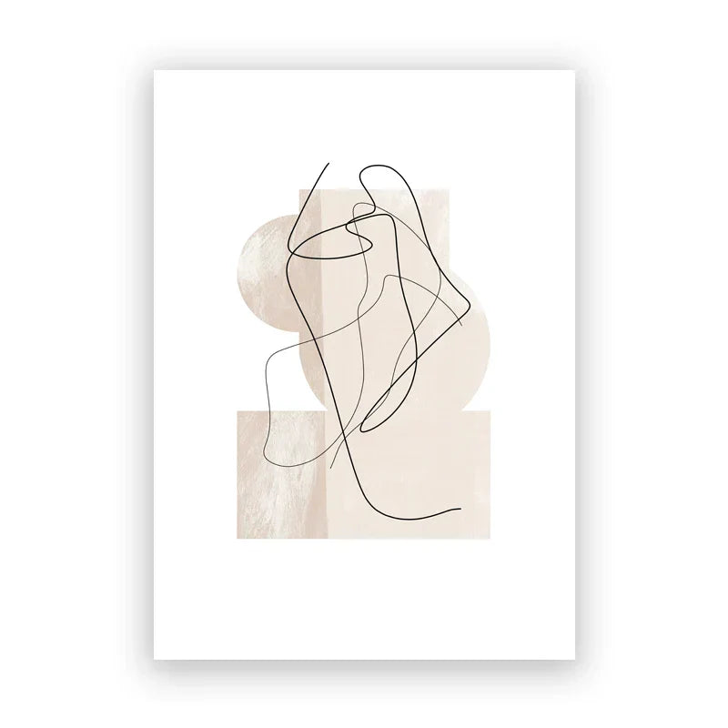 Shades Of Beige Abstract Line Art Wall Art Fine Art Canvas Prints Minimalist Pictures For Modern Apartment Living Room Art For Contemporary Interiors | Kunsthaus Atelier-Homeandso