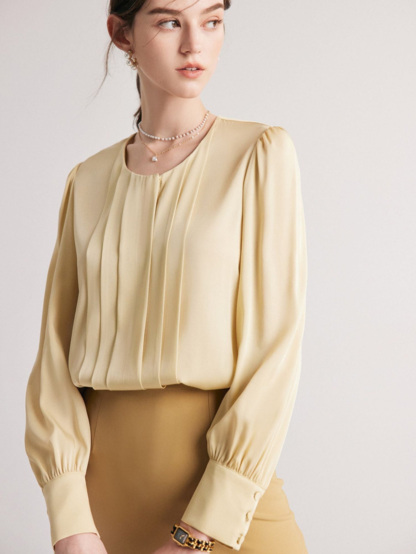 Round Neck Silk Blouse