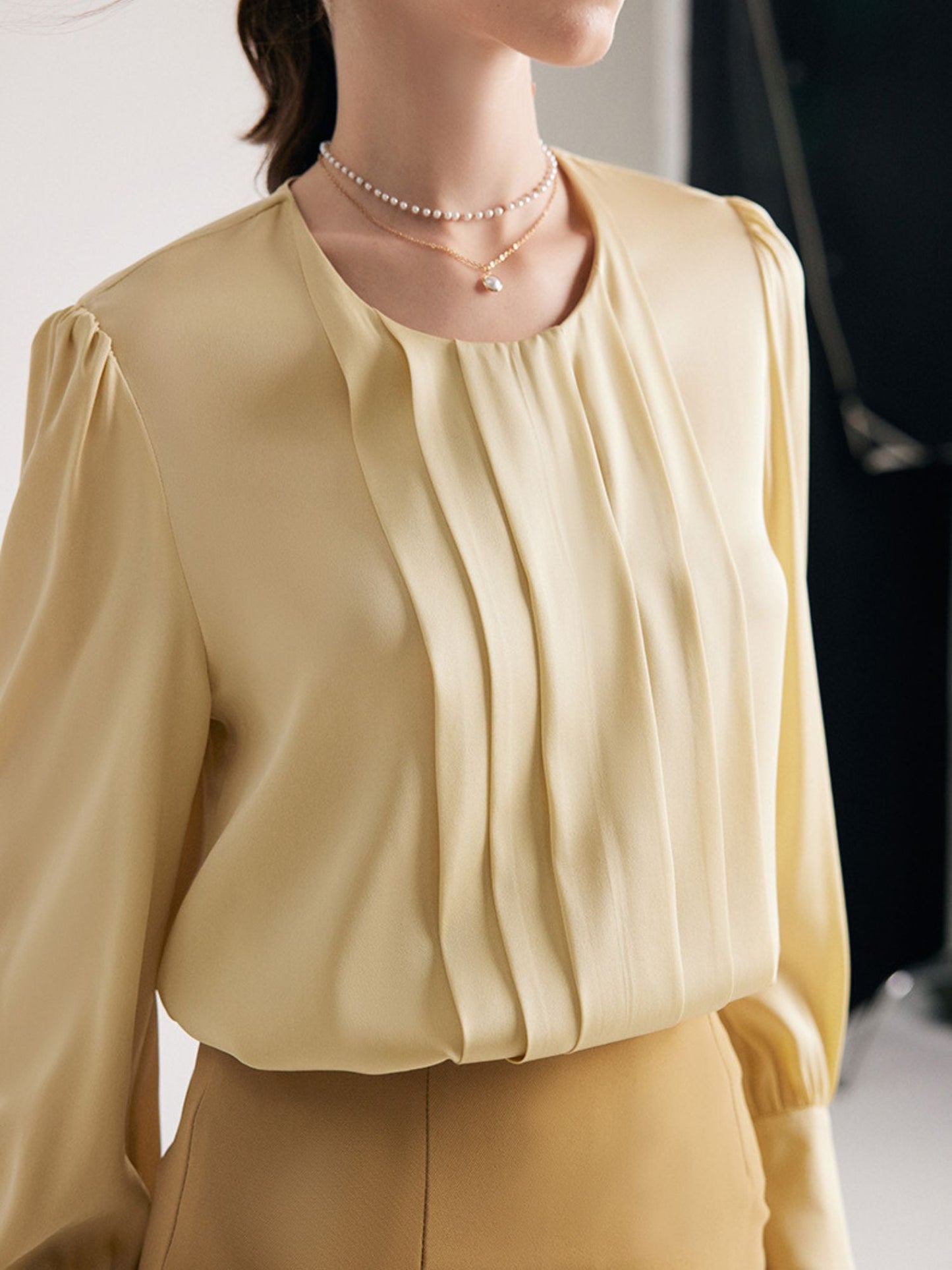 Round Neck Silk Blouse