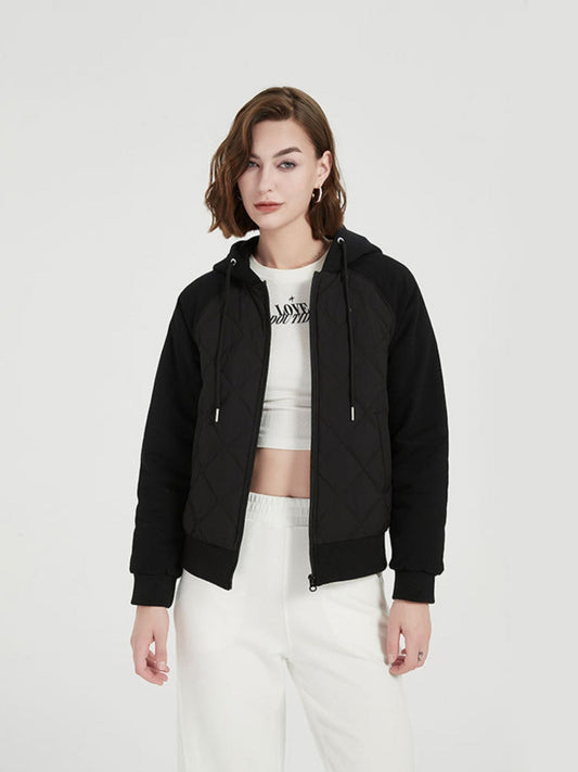 Quilted Down Jacket with Hood