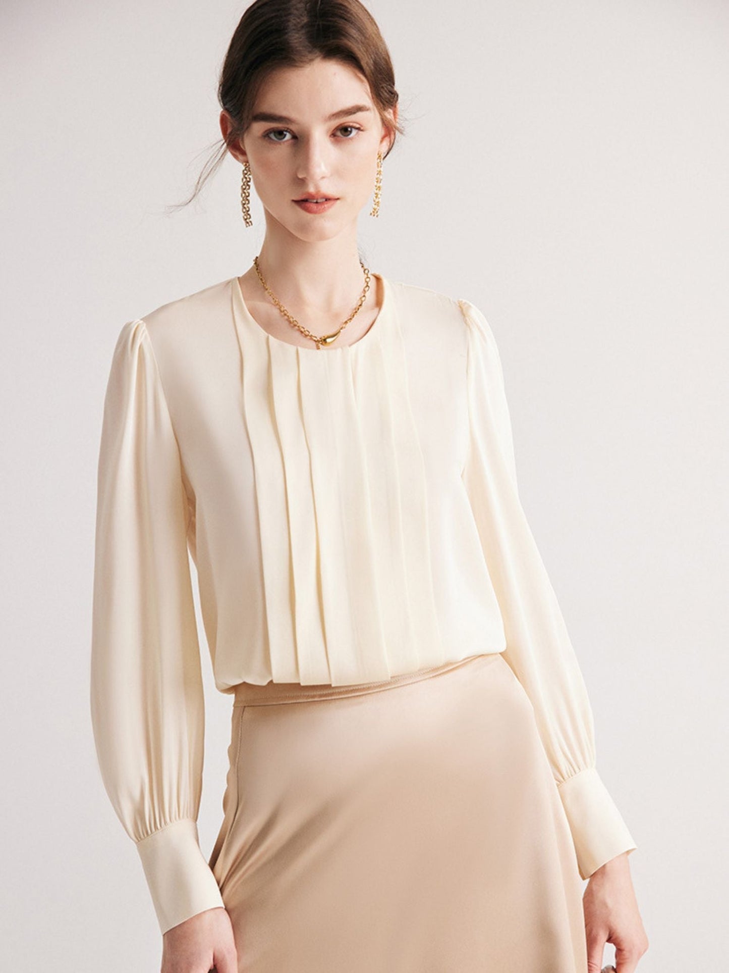 Round Neck Silk Blouse