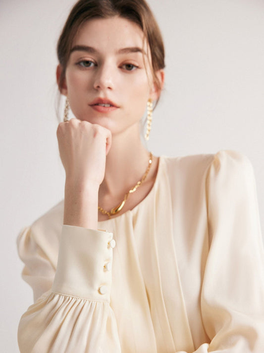 Round Neck Silk Blouse