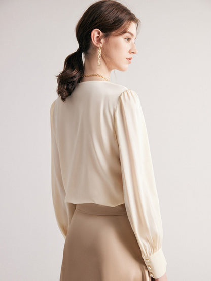 Round Neck Silk Blouse