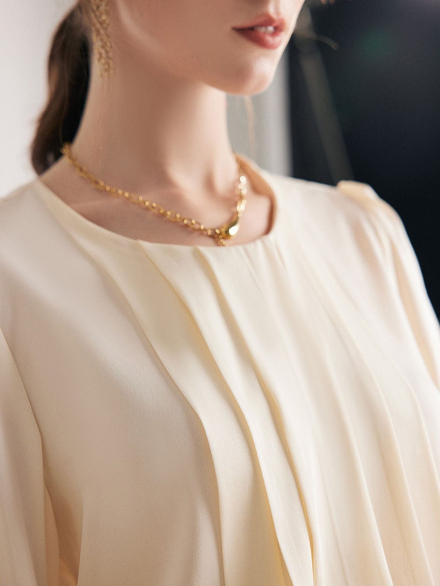 Round Neck Silk Blouse
