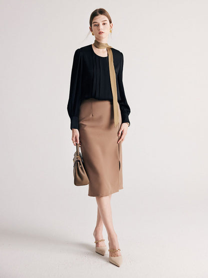Round Neck Silk Blouse