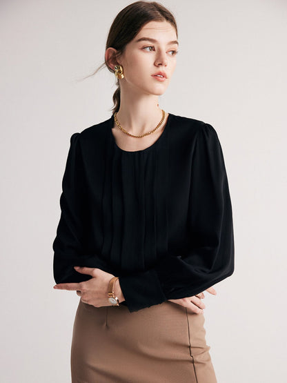 Round Neck Silk Blouse