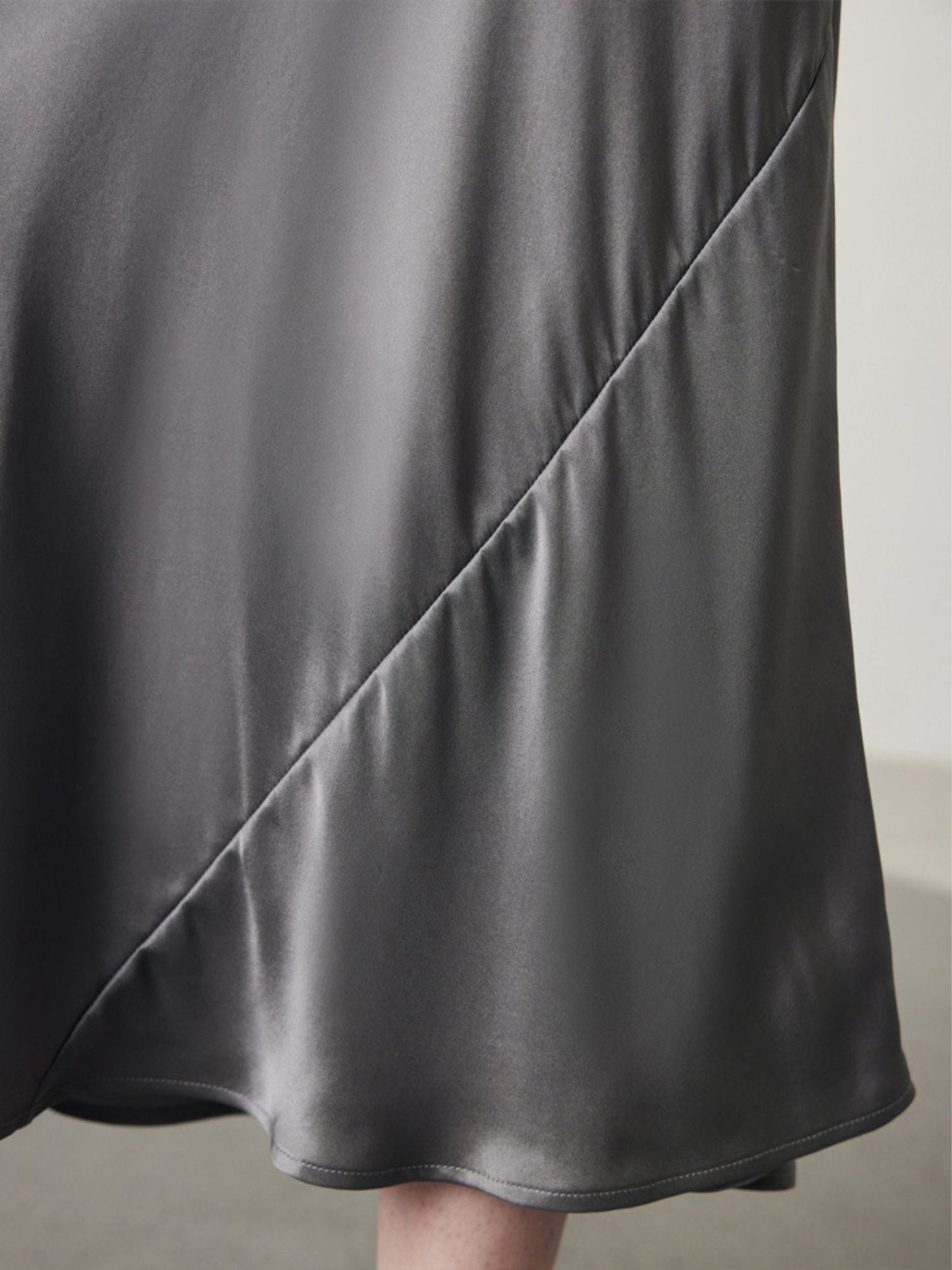 Silk Blend Flared Midi Skirt