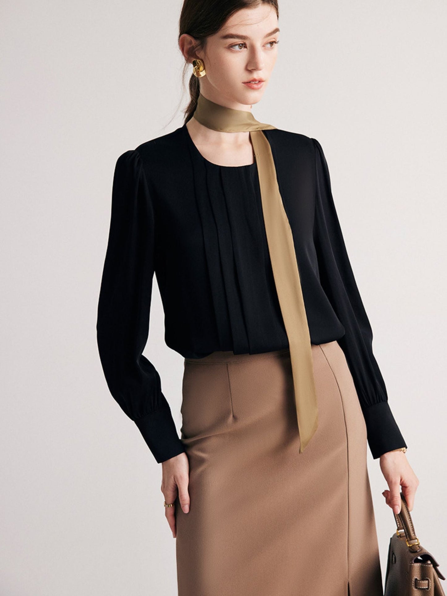 Round Neck Silk Blouse