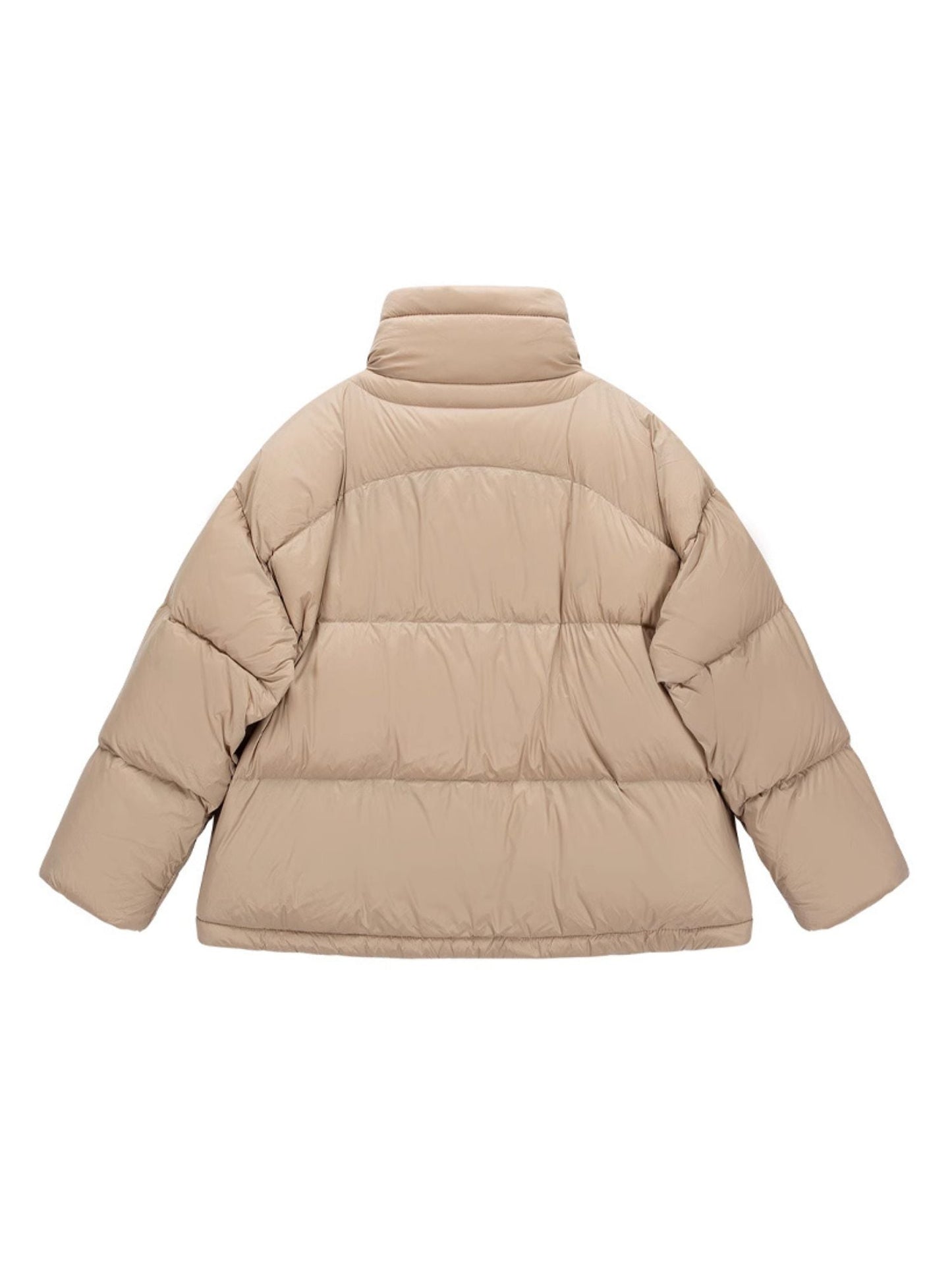 Reversible Quilted Down Jacket with Stand Collar