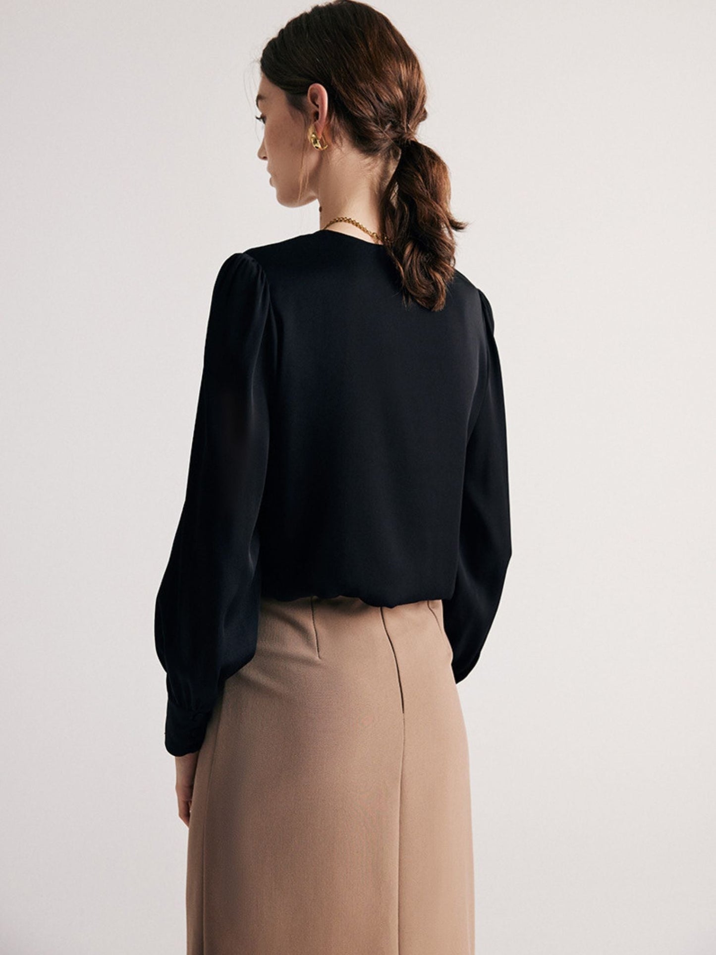 Round Neck Silk Blouse