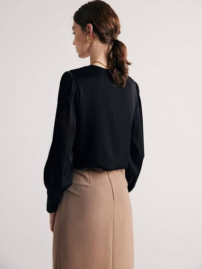 Round Neck Silk Blouse