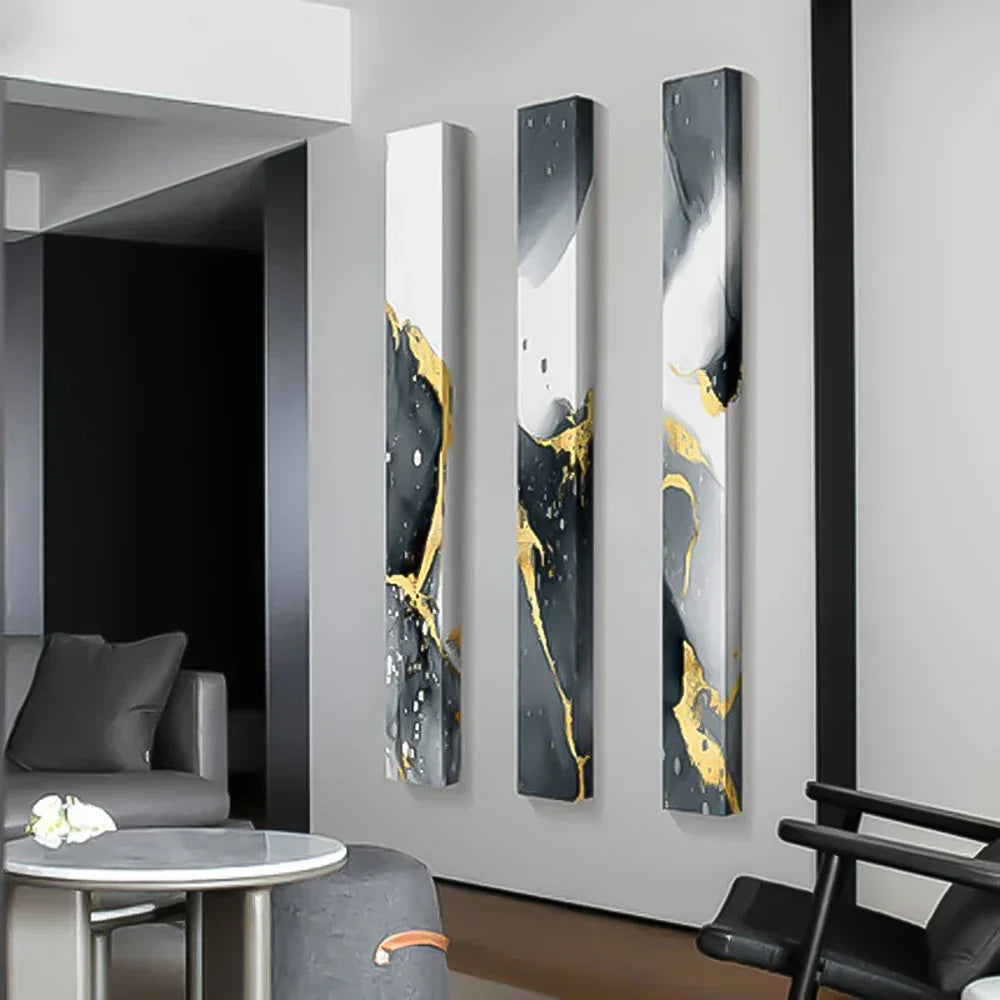 Abstract Gray Liquid Marble Canvas Art for Modern Home Decor
