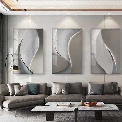 Abstract Industrial Gray Beige Canvas Wall Art for Modern Decor
