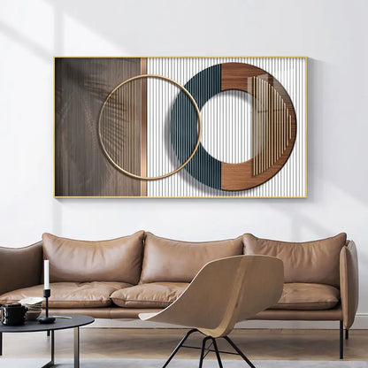 Abstract Sun & Moon Canvas Wall Art for Modern Loft Decor