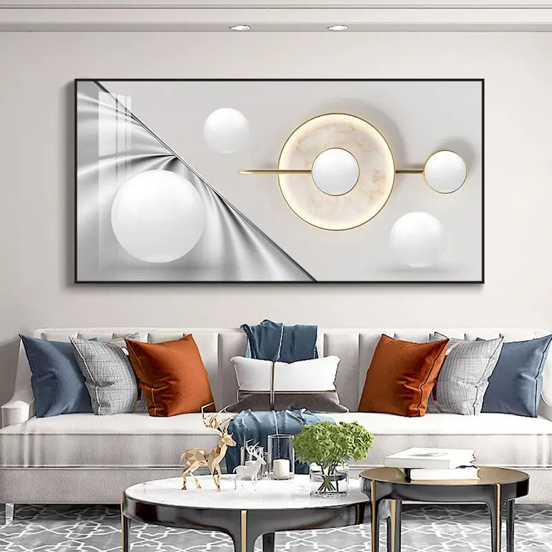 Abstract Sun & Moon Canvas Wall Art for Modern Loft Decor