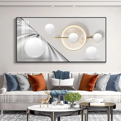 Abstract Sun & Moon Canvas Wall Art for Modern Loft Decor