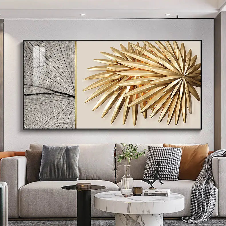 Abstract Sun & Moon Canvas Wall Art for Modern Loft Decor