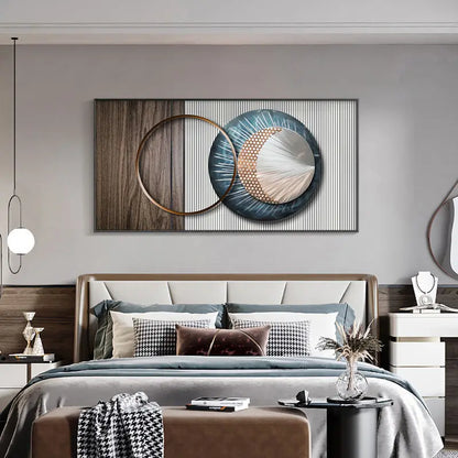 Abstract Sun & Moon Canvas Wall Art for Modern Loft Decor