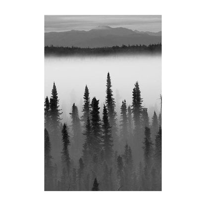 Black & White Wilderness Deer Eagle Landscape Canvas Wall Art Decor