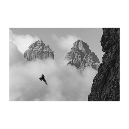 Black & White Wilderness Deer Eagle Landscape Canvas Wall Art Decor