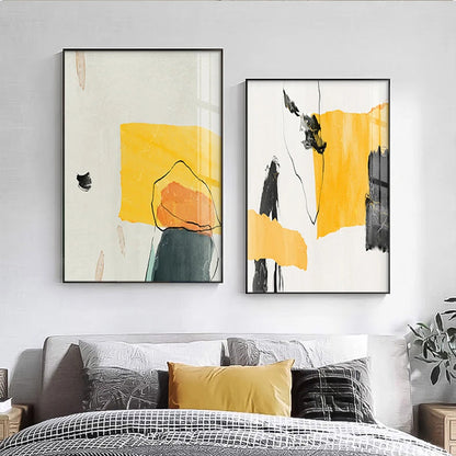 Colorful Minimalist Abstract Canvas Art for Living Room Decor