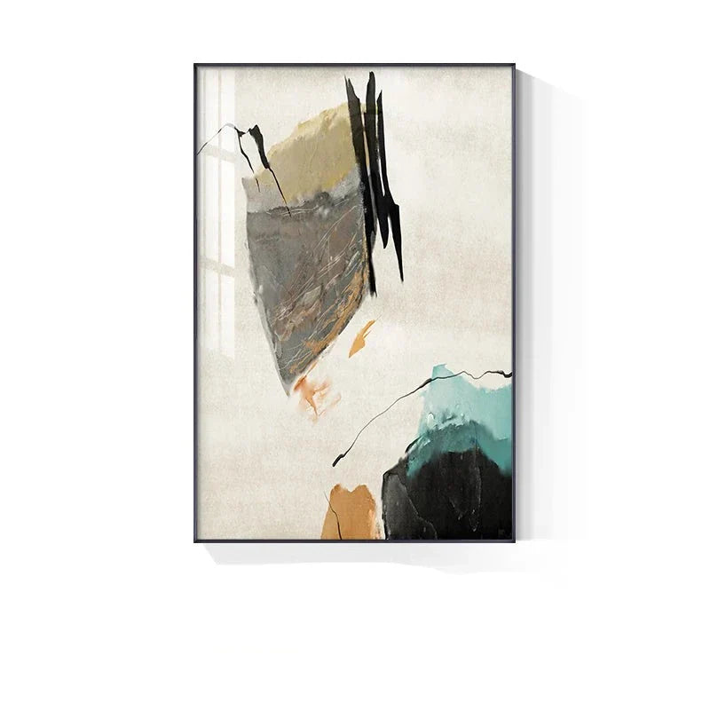 Colorful Minimalist Abstract Canvas Art for Living Room Decor