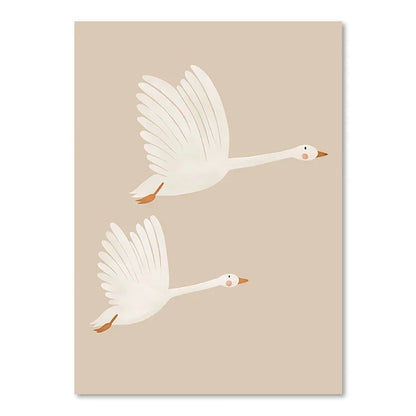 Cute Baby Animals Nursery Wall Art Canvas Prints for Kids' Room Decor