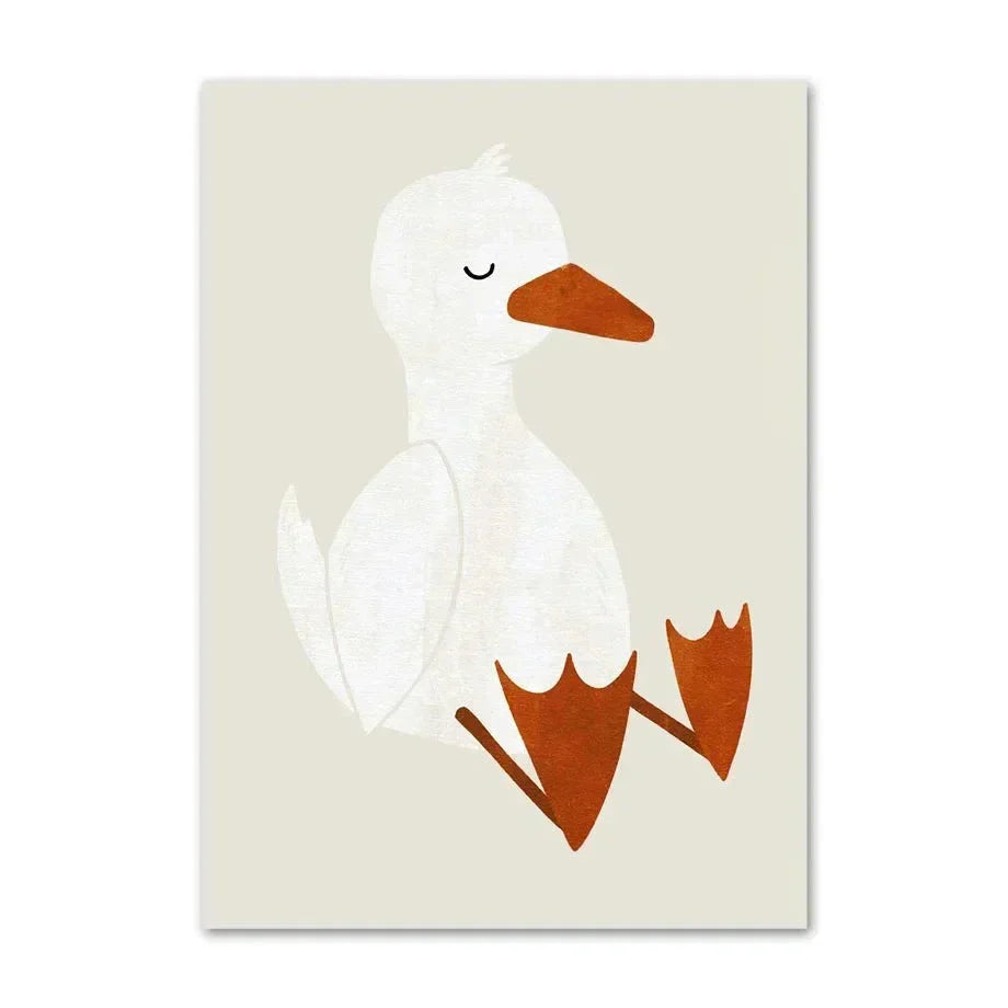 Cute Baby Animals Nursery Wall Art Canvas Prints for Kids' Room Decor
