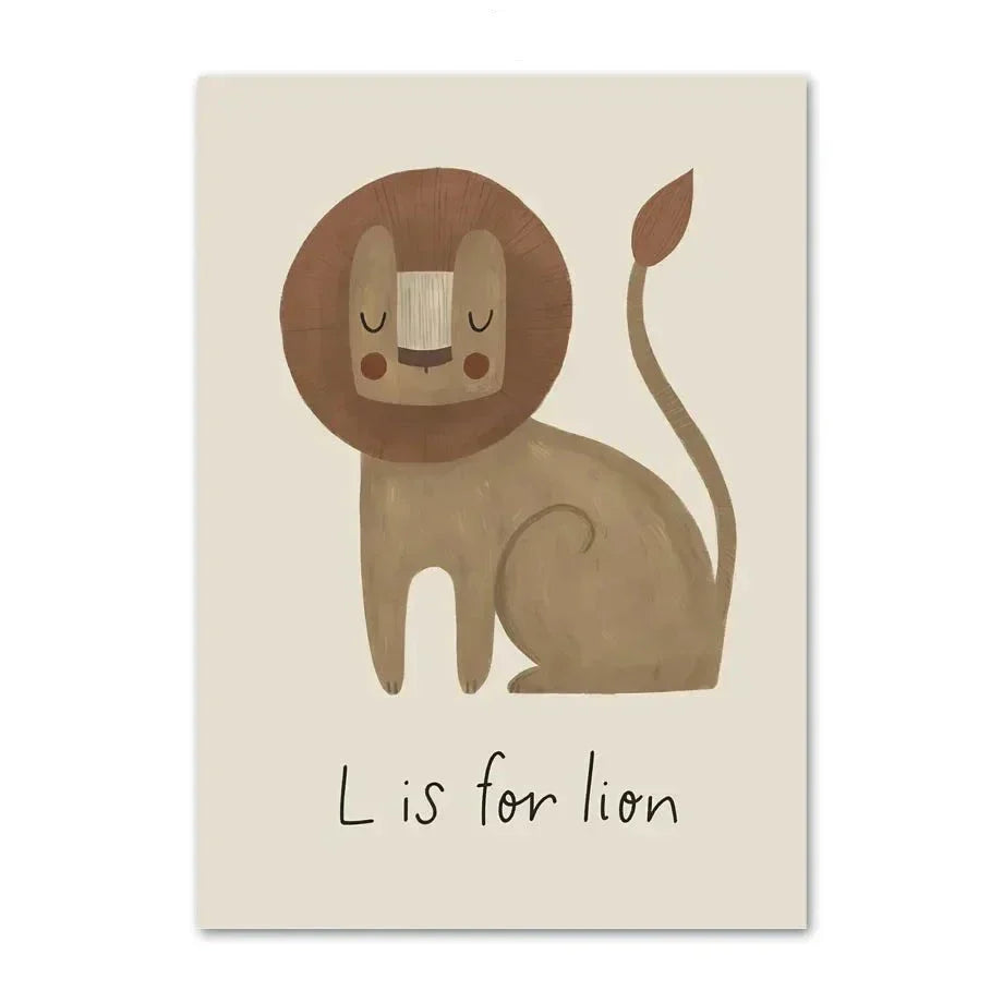 Cute Baby Animals Nursery Wall Art Canvas Prints for Kids' Room Decor