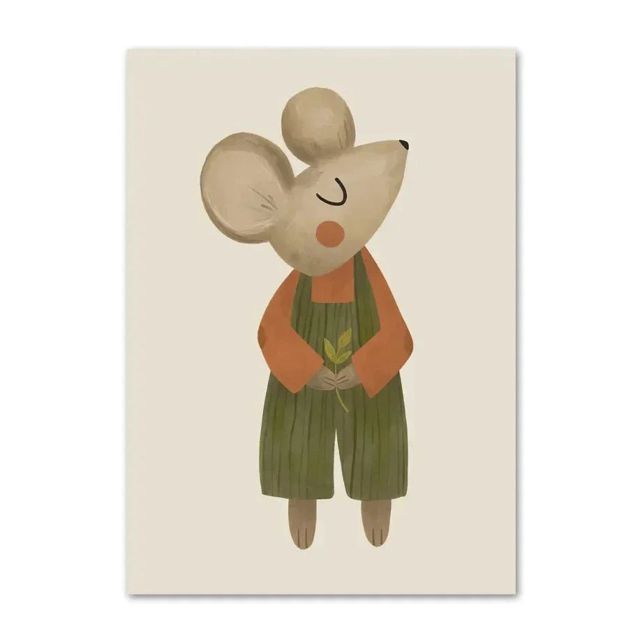 Cute Baby Animals Nursery Wall Art Canvas Prints for Kids' Room Decor