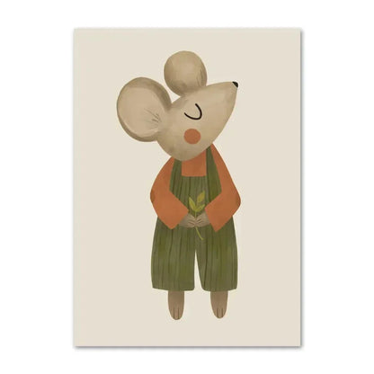 Cute Baby Animals Nursery Wall Art Canvas Prints for Kids' Room Decor