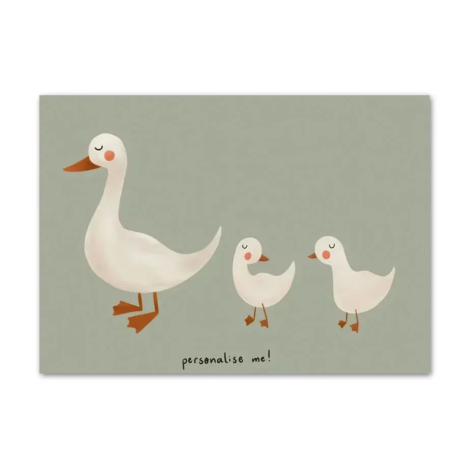 Cute Baby Animals Nursery Wall Art Canvas Prints for Kids' Room Decor