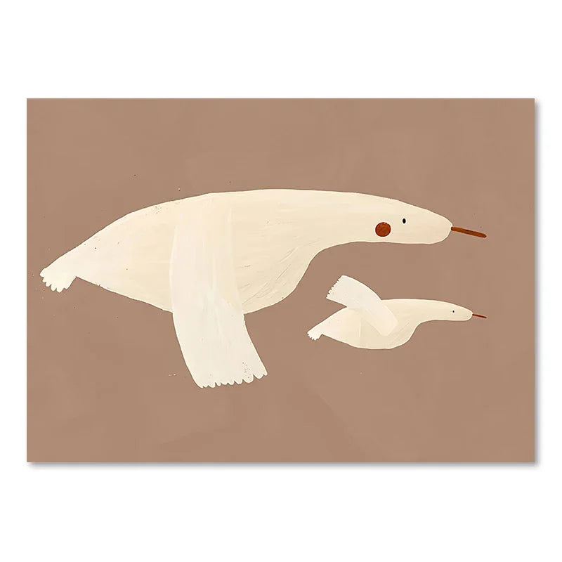 Cute Baby Animals Nursery Wall Art Canvas Prints for Kids' Room Decor