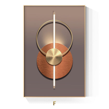 Golden Ring Abstract Wall Art Canvas Print for Luxury Home Decor