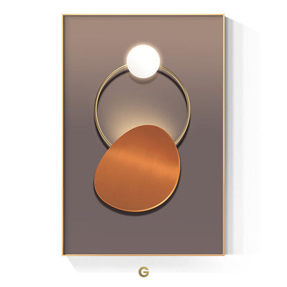 Golden Ring Abstract Wall Art Canvas Print for Luxury Home Decor