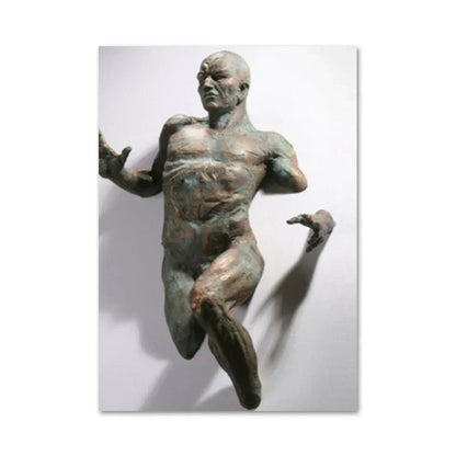 Minimalist Abstract Iron Statue Wall Art Canvas Print for Home Decor