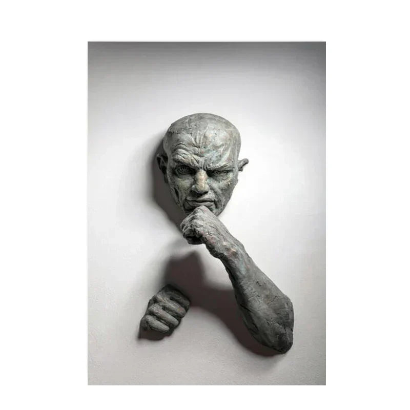 Minimalist Abstract Iron Statue Wall Art Canvas Print for Home Decor