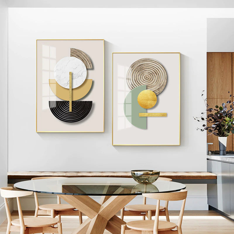 Minimalist Geometric Circles Canvas Wall Art for Modern Home Decor