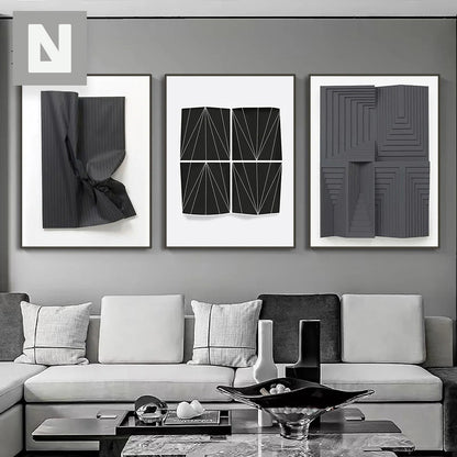 Modern Abstract 3D Effect Canvas Wall Art for Living Room & Bedroom