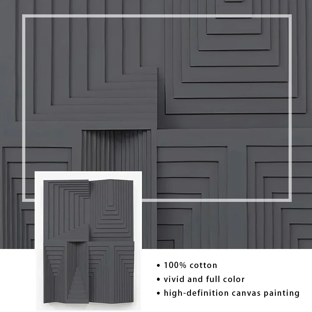 Modern Abstract 3D Effect Canvas Wall Art for Living Room & Bedroom