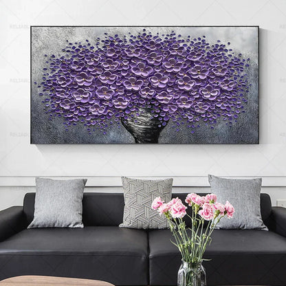 Modern Abstract Flower Tree Canvas Art for Living Room & Office Decor