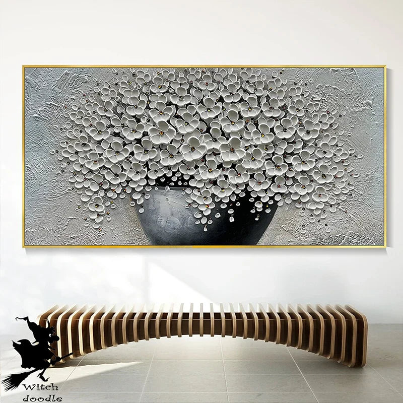 Modern Abstract Flower Tree Canvas Art for Living Room & Office Decor