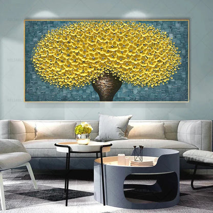 Modern Abstract Flower Tree Canvas Art for Living Room & Office Decor