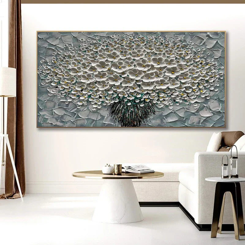 Modern Abstract Flower Tree Canvas Art for Living Room & Office Decor